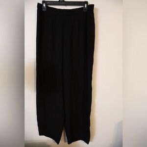 Eileen Fisher 100% Silk Black Pull-On Pants